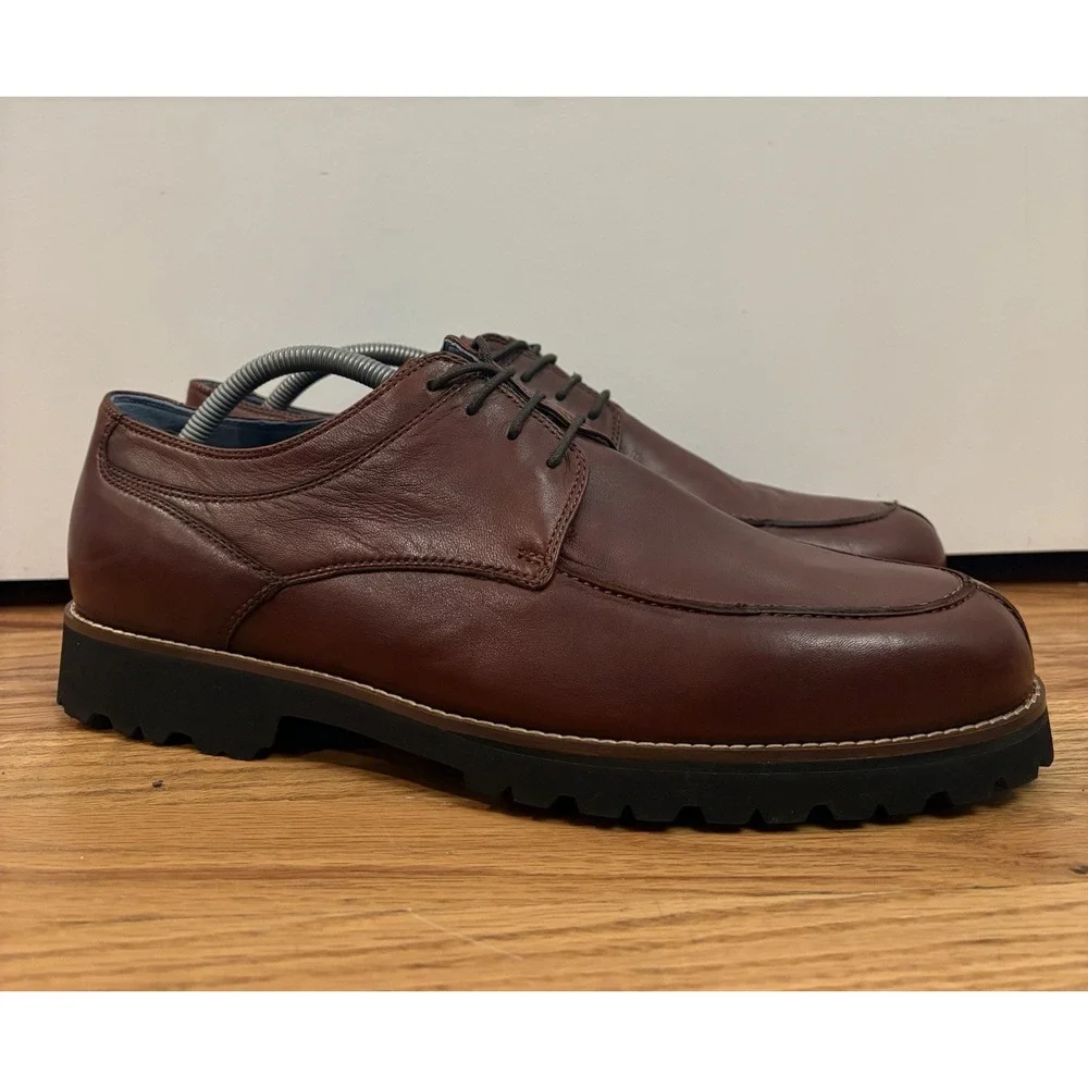 Robert Zur Men's Antonio True Glove Lace-Up Oxford‎ Shoes Luggage Size 11 NWOB